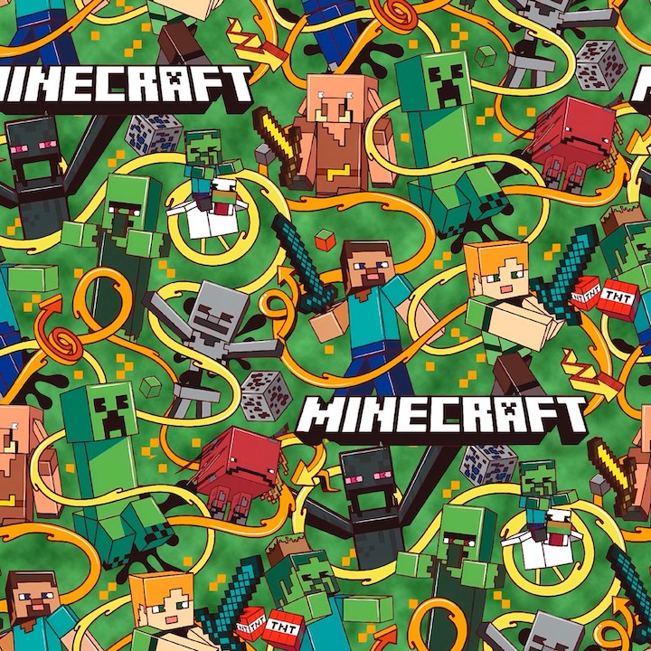 Roheline Minecraft kangas kangad trikotaaz jersey dressikangas, french terry, kangasemu, aasaline, uhutud, kankaat, softshell