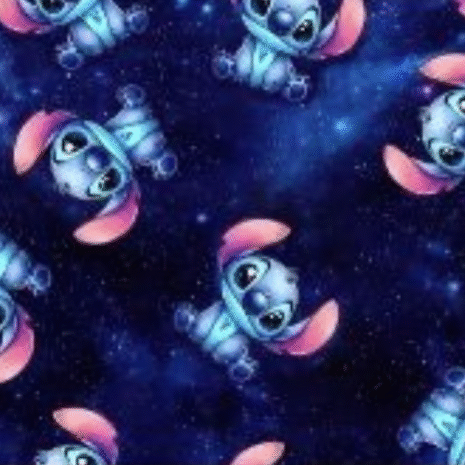 Dressikangas Stitch tumesinisel digital print